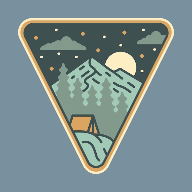 Night camping graphic illustration vector art tshirt design