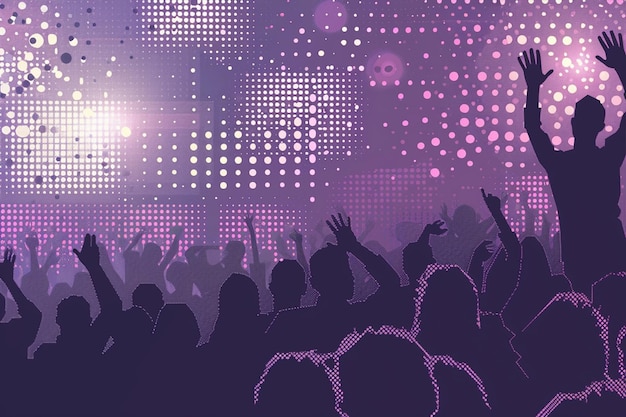 Night Club Crowd Vector Background