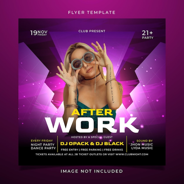 Night club ladies party flyer template