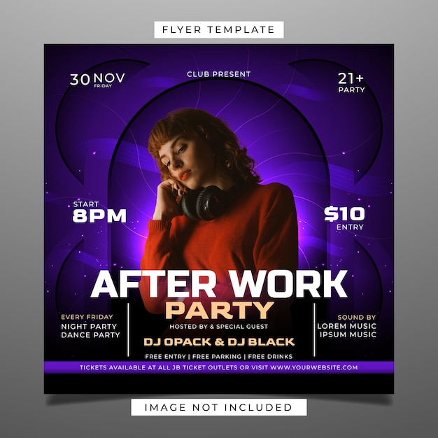 Night club party flyer template