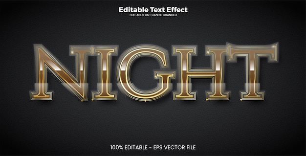 Night editable text effect in modern trend style