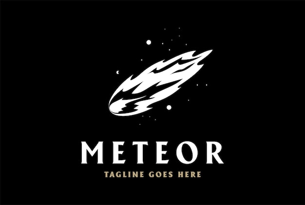 Night Falling Star Meteor Asteroid Comet Logo Design Vector