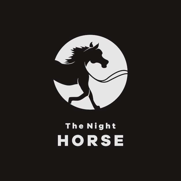 The night horse logo design vector