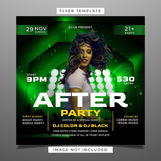 Night ladies club party flyer template