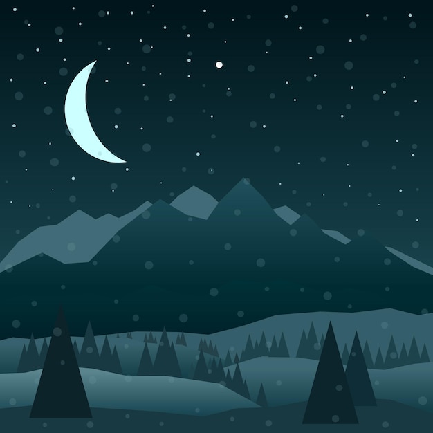 Night in mountains