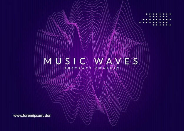 Night music. Dynamic fluid shape and line background