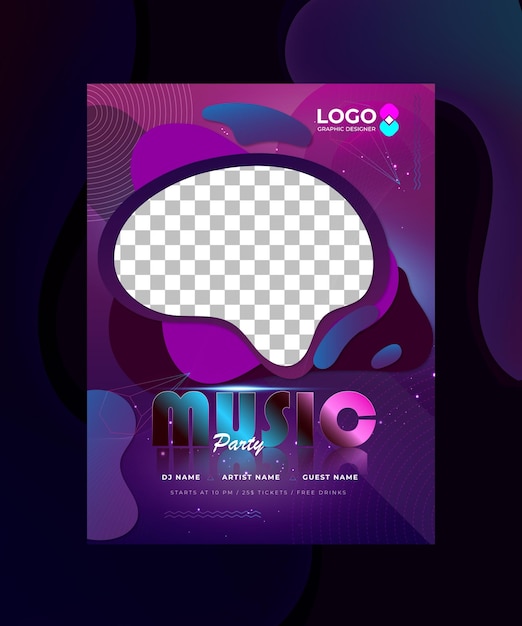 night music party Flyer for social media promotion vector