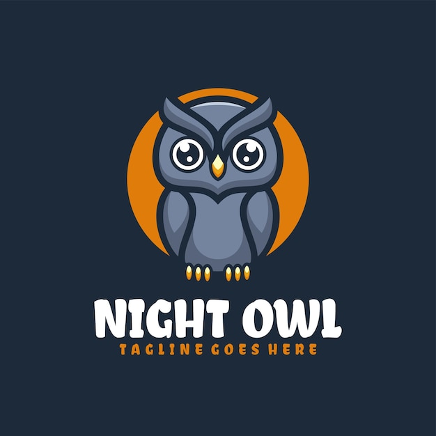 night owl mascot logo design