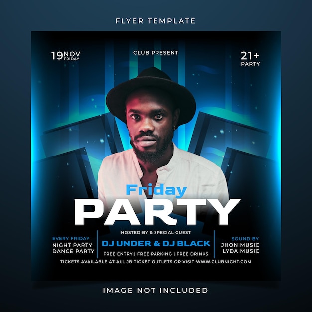 Night party club flyer template