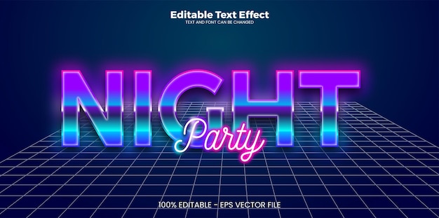 Night Party editable text effect in modern trend style