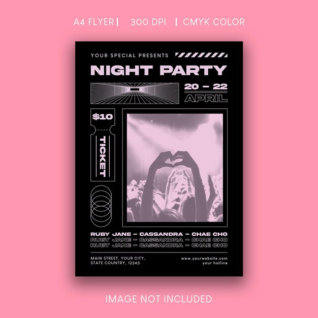 Vector night party flyer