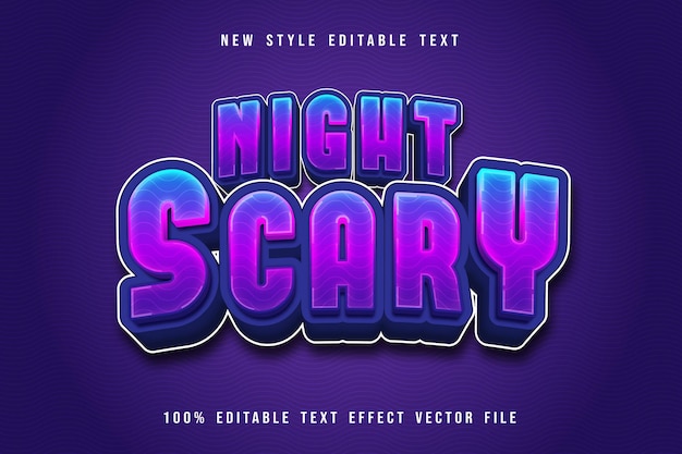 Night scary editable text effect modern gradient style