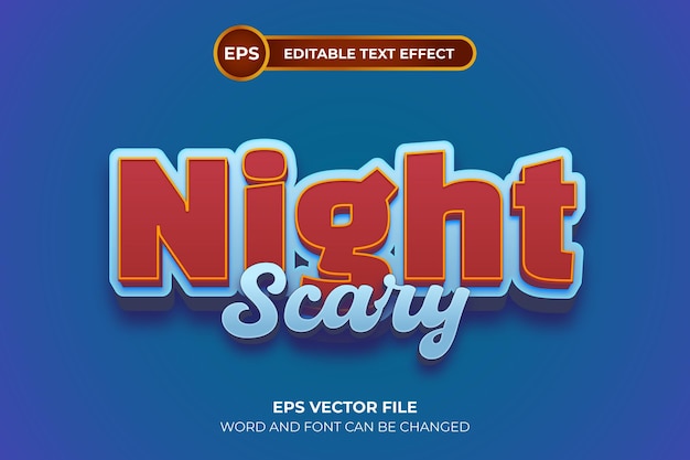 Night scary editable text effect template