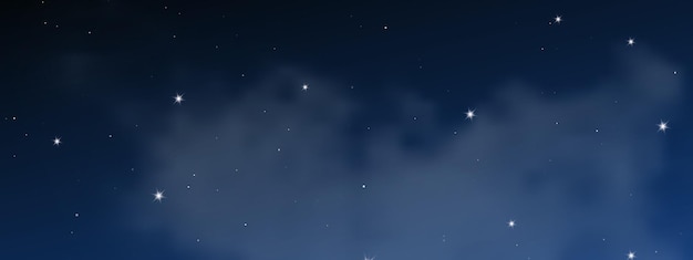 Night sky with clouds and many stars