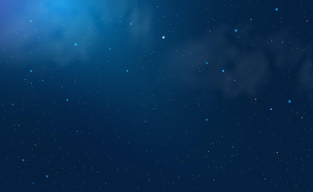 Night starry sky dark blue space background with stars Vector illustration