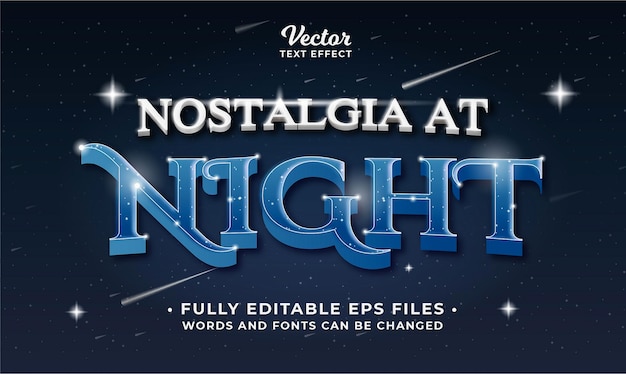 night text effect editable eps cc words and fonts can be changed