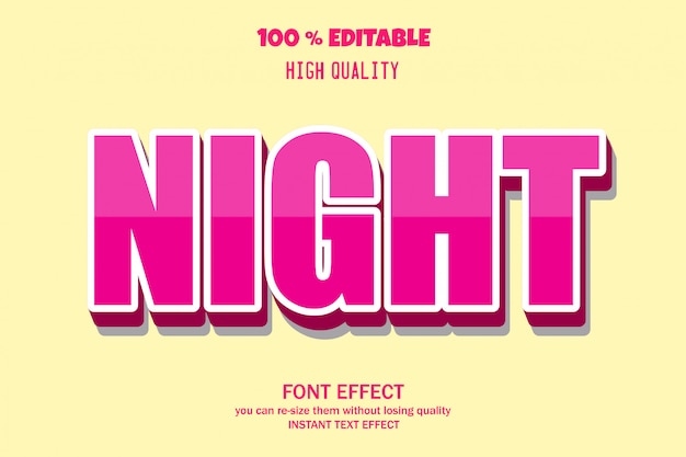 night text font effect