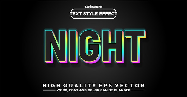 Night text style effect editable