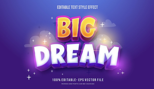 Night theme Stylish title text style effect. Editable vector font