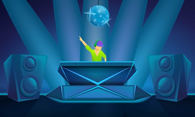 Nightclub party concept illustration, cartoon style