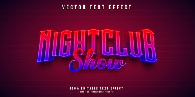 Nightclub show 3d text effect