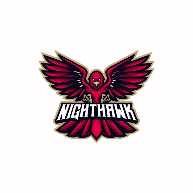 Vector nighthawk esport mascot logo design