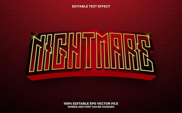 Nightmare 3d editable text effect