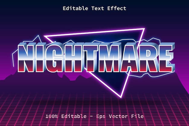 Nightmare With Retro Style Text Effect