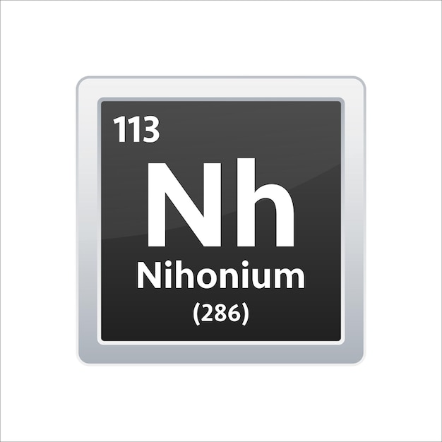 Nihonium symbol Chemical element of the periodic table Vector stock illustration