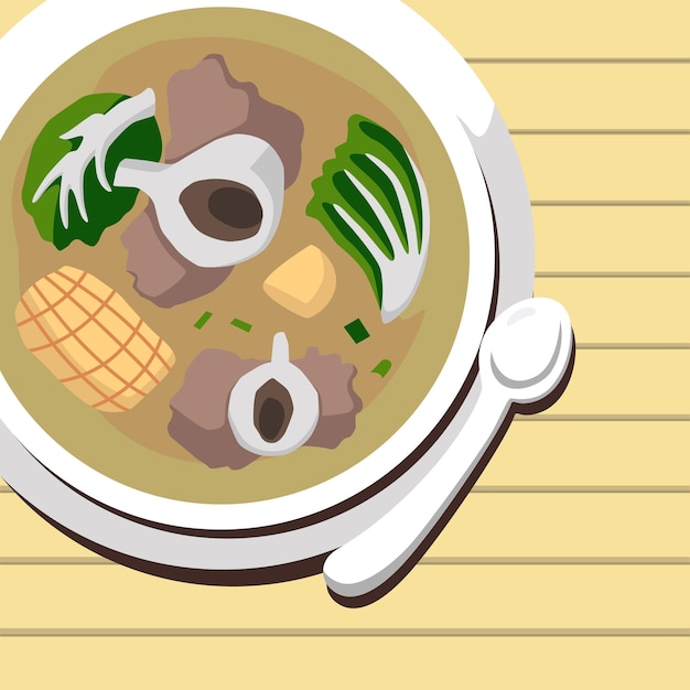 Nilagang bulalo flat style illustration vector design