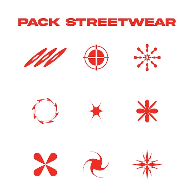 Nine object pack for streetwear object y2k style