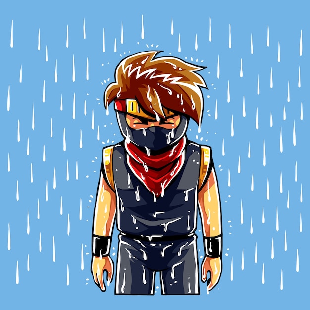 Ninja Boy Sadness In Tears.