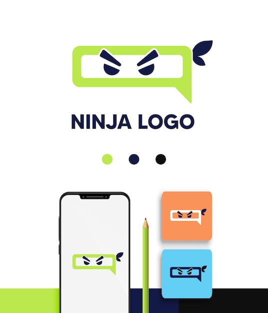 Ninja chat logo template pack