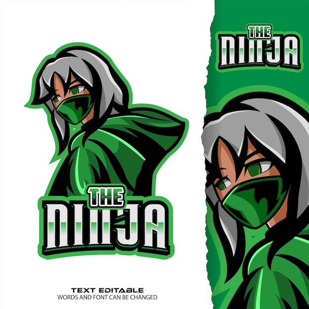 Ninja esport logo premium vector