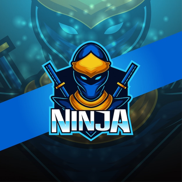 Ninja esport mascot logo design