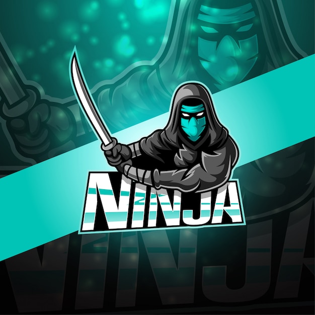 Ninja esport mascot logo design