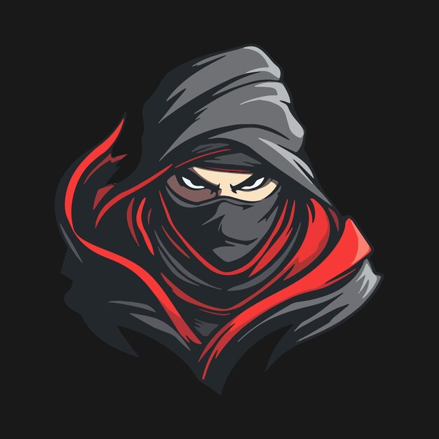 Vector ninja esport mascot logo design