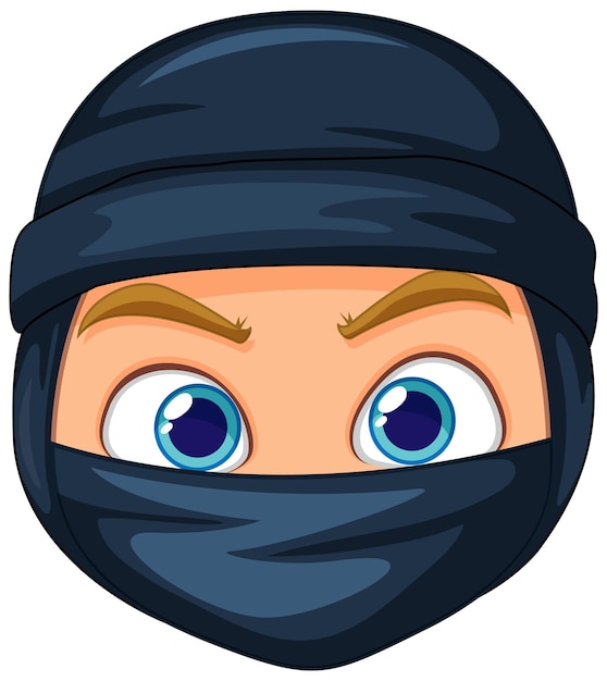 Ninja head cartoon isolated