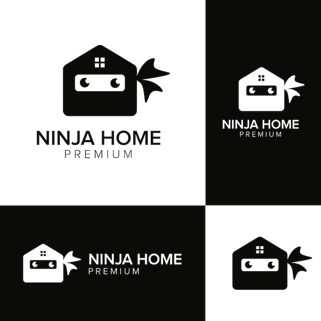 Ninja home logo icon vector template