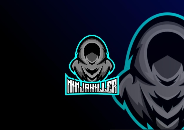 ninja killer logo design mascot gaming team