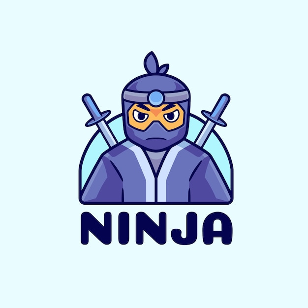 Ninja logo mascot cartoon design