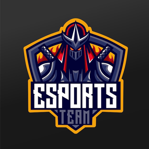 Ninja Samurai Mascot Sport Illustration Design for Logo Esport Gaming Team Squad