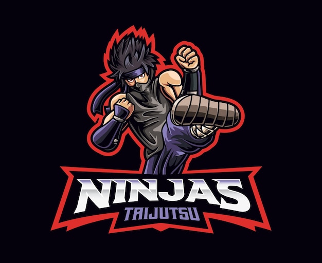 Ninja taijutsu mascot logo design