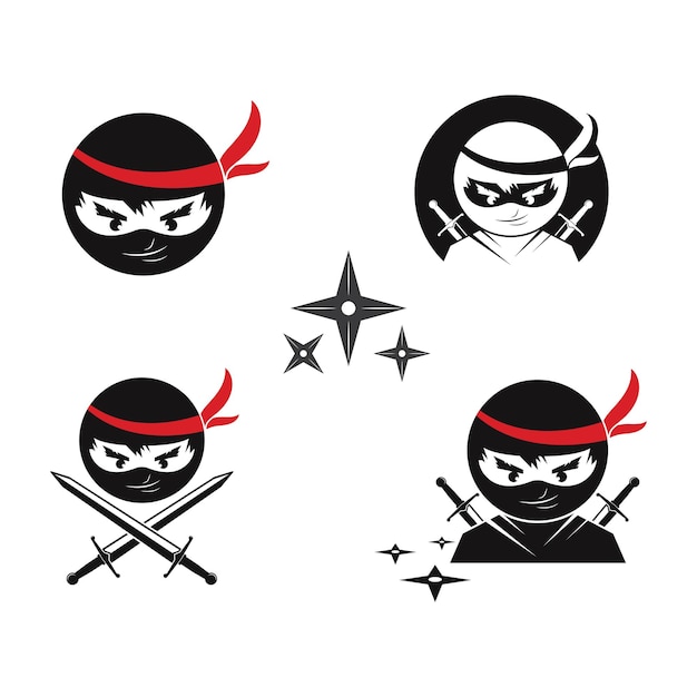 Vector ninja vector icon illustration design template