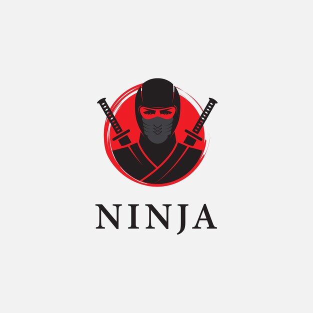 Vector ninja warrior mascot logo vector vector illustration