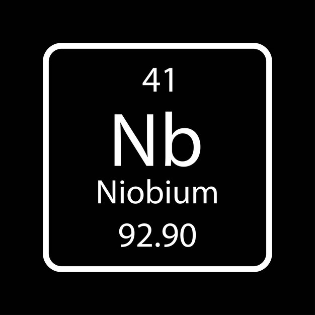 Vector niobium symbol chemical element of the periodic table vector illustration