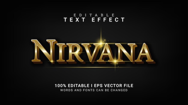 Nirvana editable text effect vector