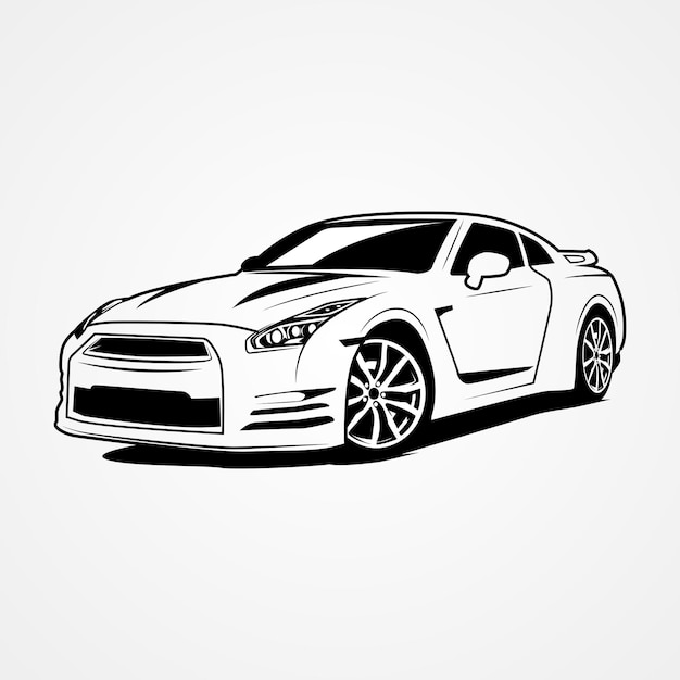 Nissan GTR Special Edition Car Silhouette Vector