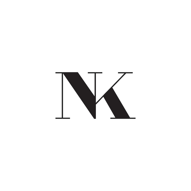 NK kn letters monogram logo design vector