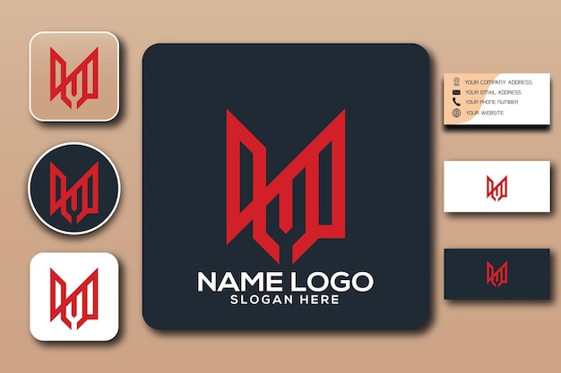 NM monogram logo template